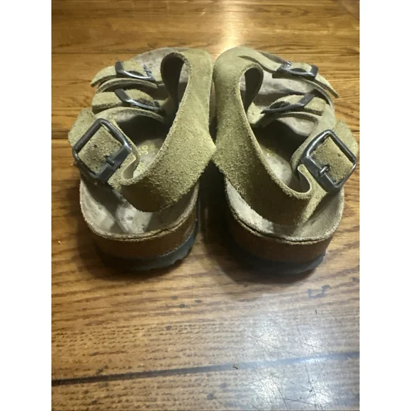 Birkenstock Milano Mens Sz 5/7 EU38 Comfort Slingback Sandals Khaki Brown Nice - Picture 6 of 9